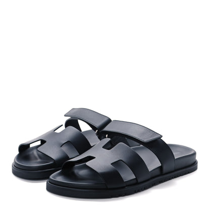 Hermes Calfskin Womens Chypre Sandals 41 Black 3 of 9