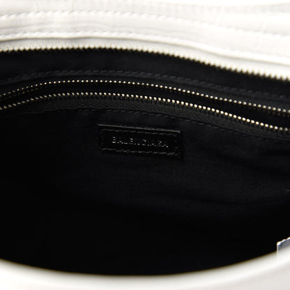 Balenciaga Matte Supple Lambskin Crocodile Embossed Classic Silver Hardware S City White 8 of 10