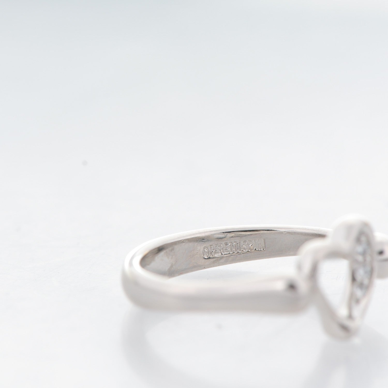 Tiffany Platinum Diamond Elsa Peretti Open Heart Ring 5 5 of 6