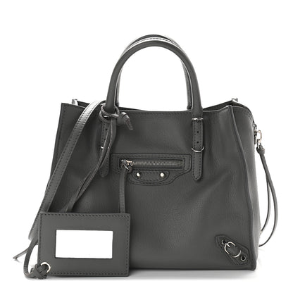 Balenciaga Calfskin Papier Mini A4 Zip Around Tote Gris Metal 1 of 9