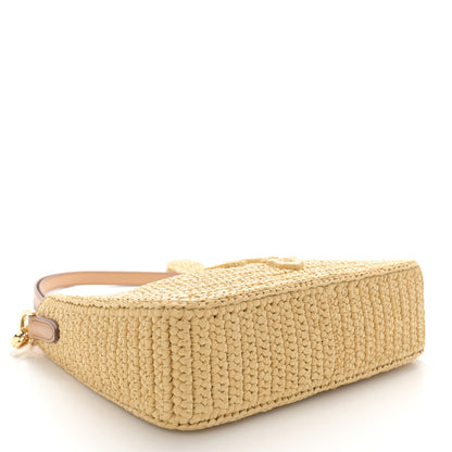 Prada Yarn Raffia Effect Crochet Mini Re-Edition 2000 Shoulder Bag Naturale 3 of 9