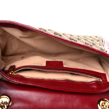 Gucci Monogram Azalea Calfskin Matelasse Diagonal Small GG Marmont Shoulder Bag Beige Ebony New Cherry Red 8 of 29