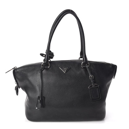 Prada Vitello Daino Tote Black 1 of 10