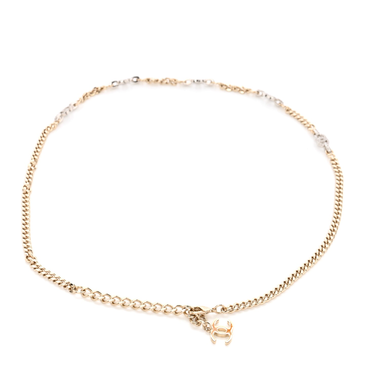 Crystal CC Chain Links Belt Gold Silver