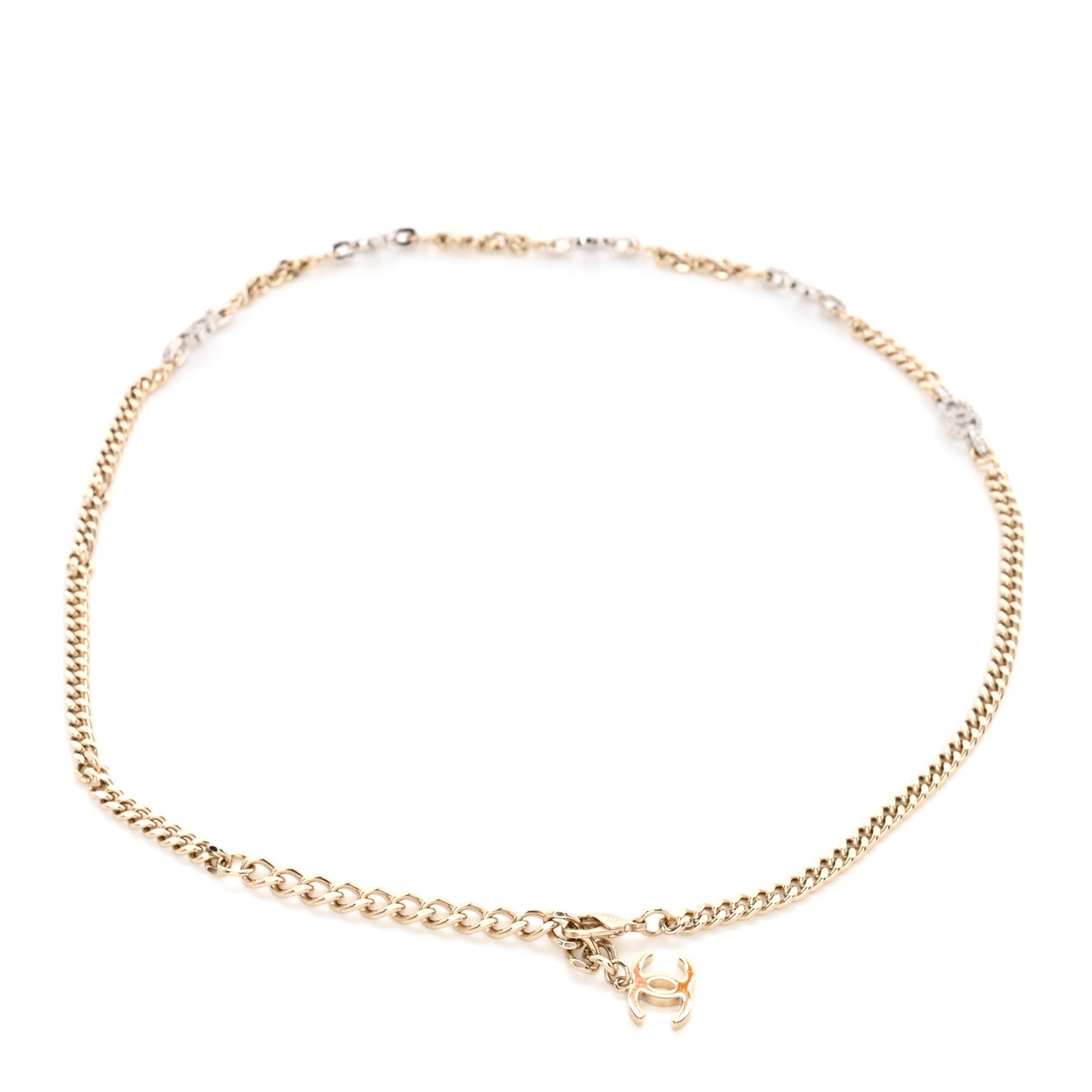 Chanel Crystal CC Chain Links Belt Gold Silver 2 of 6