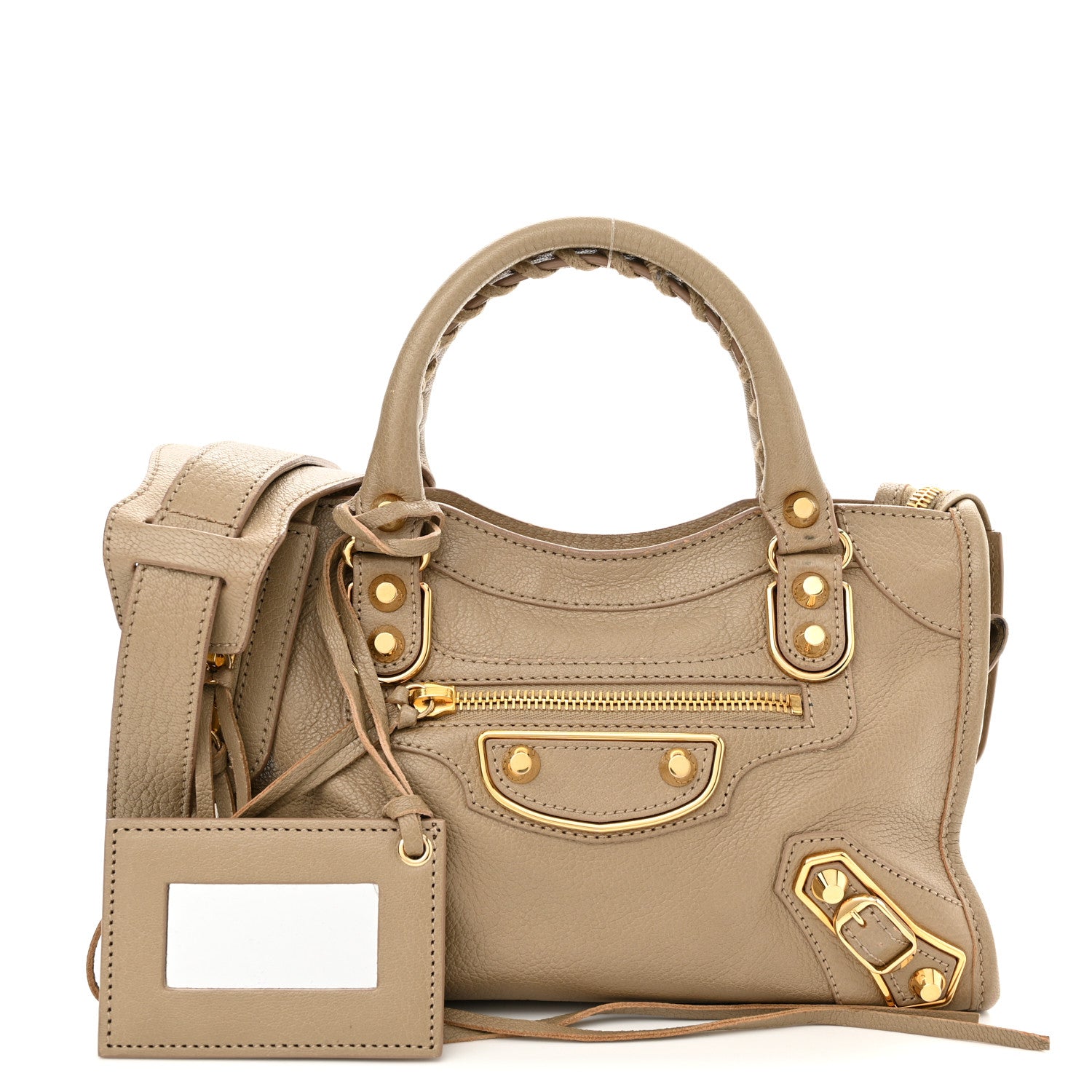 Balenciaga Chevre Gold Metallic Edge Hardware Mini City Beige Latte 1 of 10