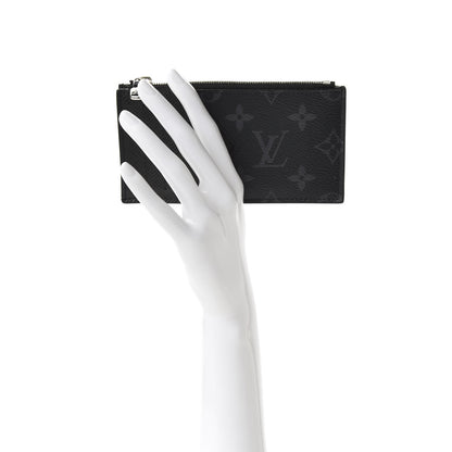 Louis Vuitton Monogram Eclipse Taiga Coin Card Holder 2 of 7