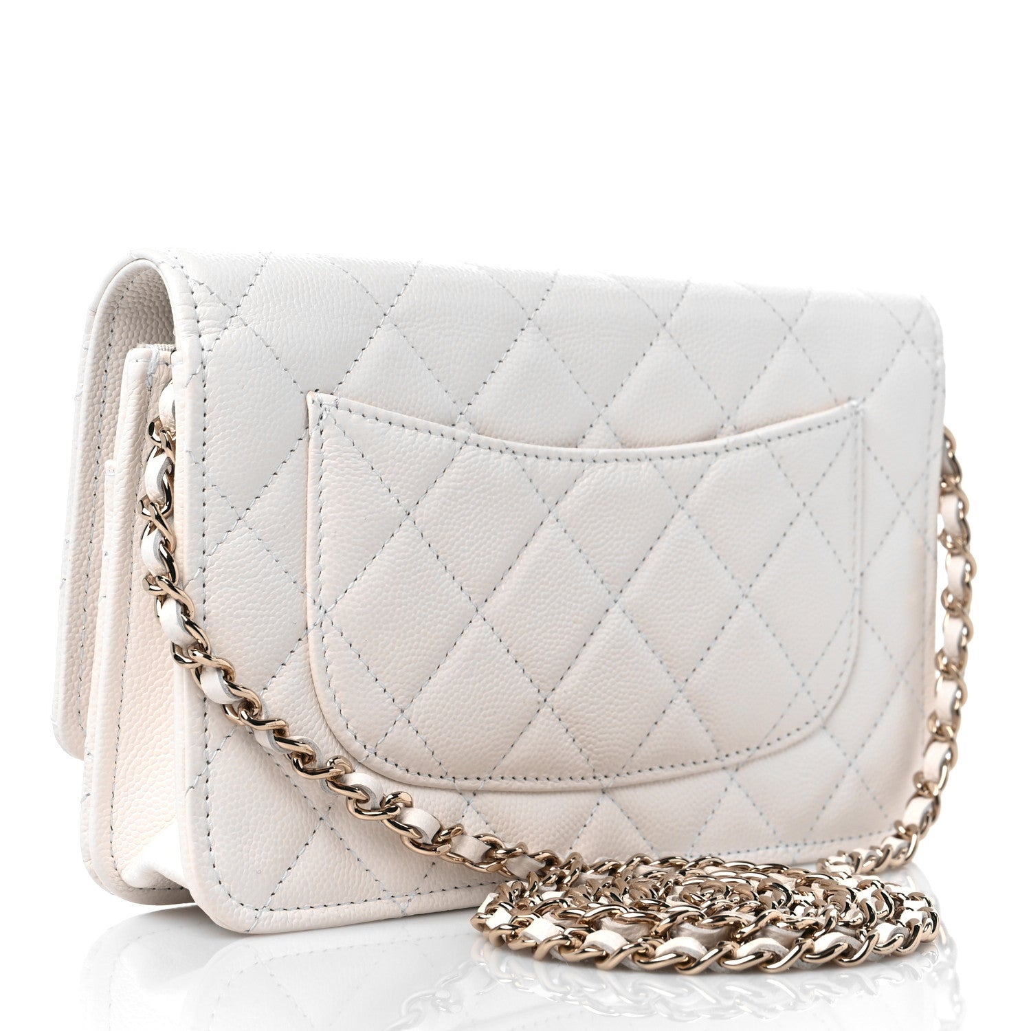 Chanel Caviar Quilted Wallet On Chain WOC White 3 of 11
