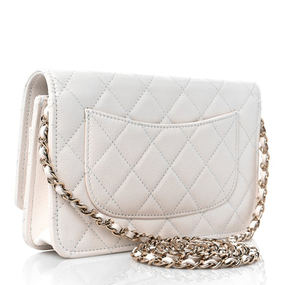 Chanel Caviar Quilted Wallet On Chain WOC White 3 of 11