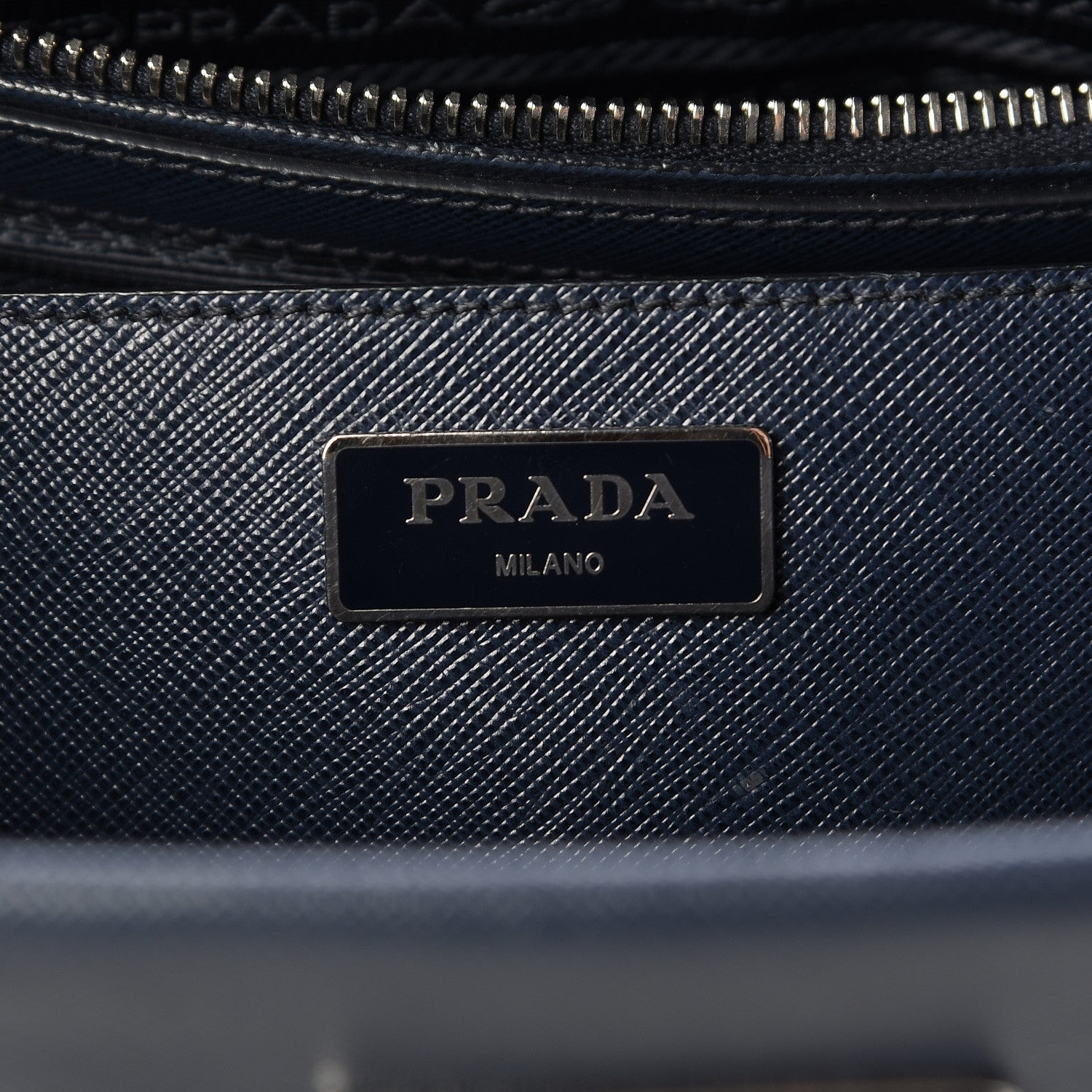 Prada Saffiano Lux Double Handle Shopping Tote Baltico 6 of 10