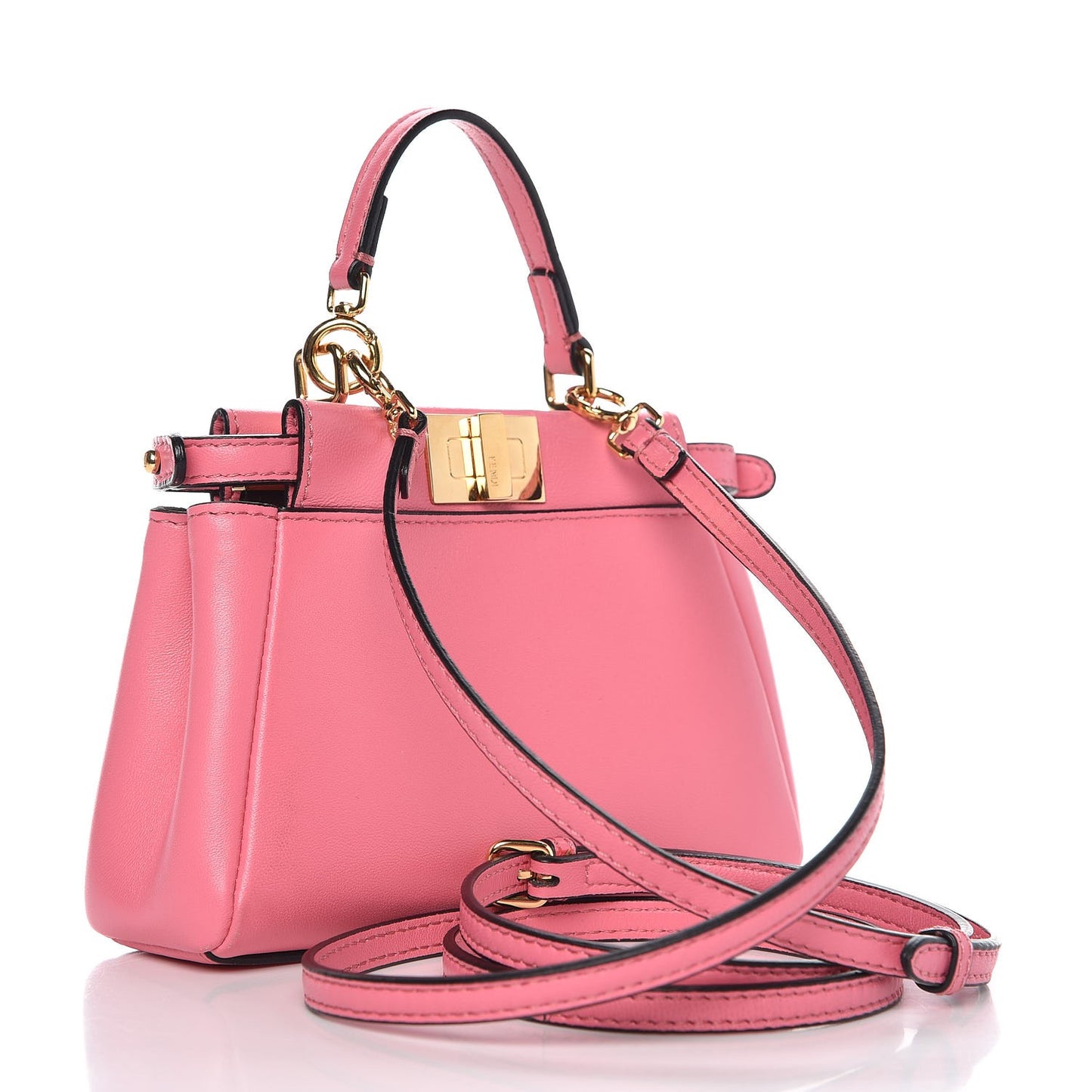 Shiny Nappa Micro Peekaboo Iconic Satchel Rosa Fluo