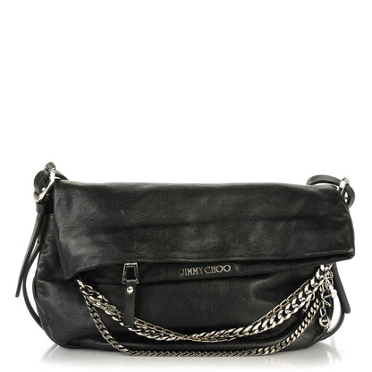 Jimmy Choo Lambskin Small Biker Hobo Black 1 of 8
