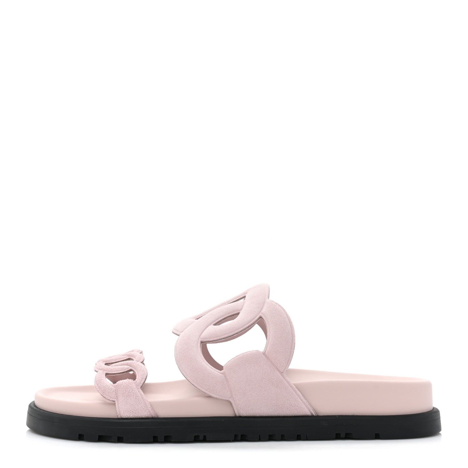 Hermes Suede Goatskin Extra Sandals 35.5 Rose Porcelain 1 of 10