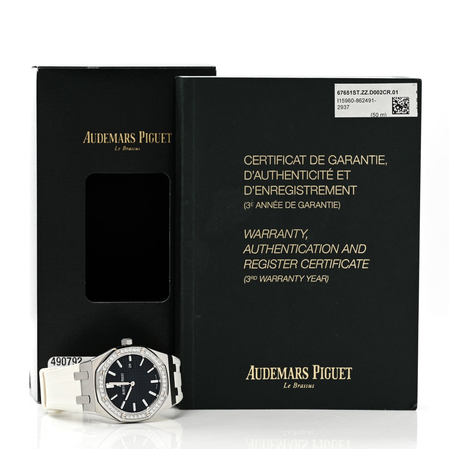 Audemars Piguet Stainless Steel Rubber Diamond Bezel 33mm Royal Oak Quartz Watch Black 67651ST.ZZ.D002CR.01 6 of 6