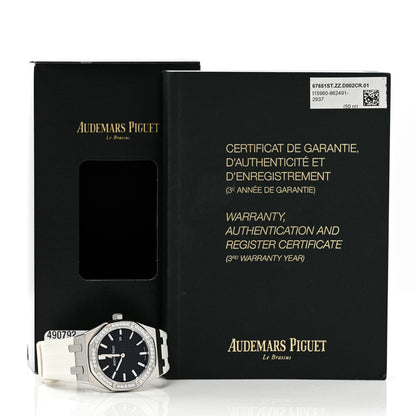 Audemars Piguet Stainless Steel Rubber Diamond Bezel 33mm Royal Oak Quartz Watch Black 67651ST.ZZ.D002CR.01 6 of 6