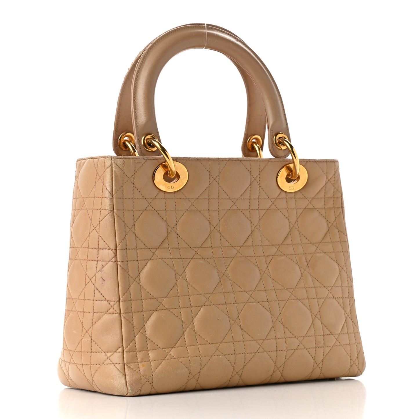 Lambskin Cannage Medium Lady Dior Beige