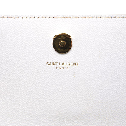Saint Laurent Grain De Poudre Small Monogram Kate Satchel Optical White 7 of 9