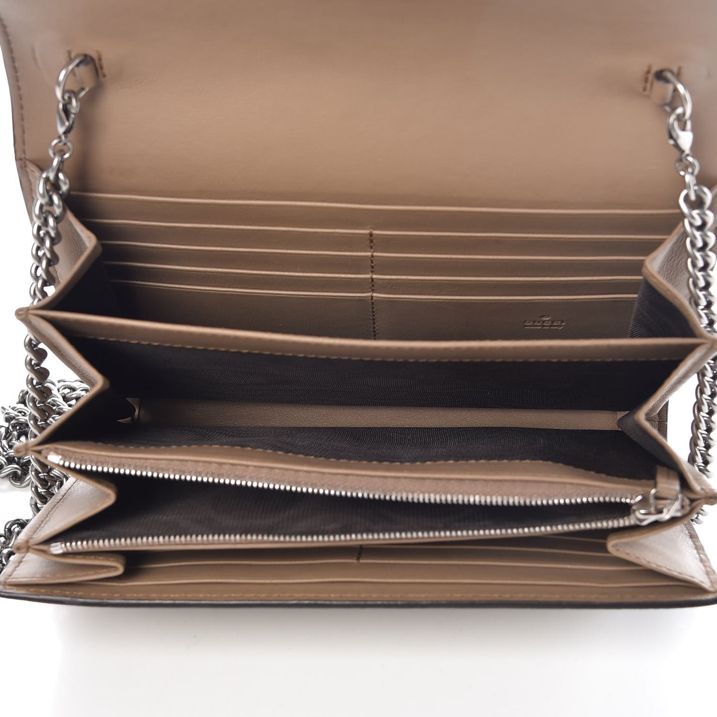GG Supreme Monogram Mini Dionysus Chain Wallet Beige Taupe