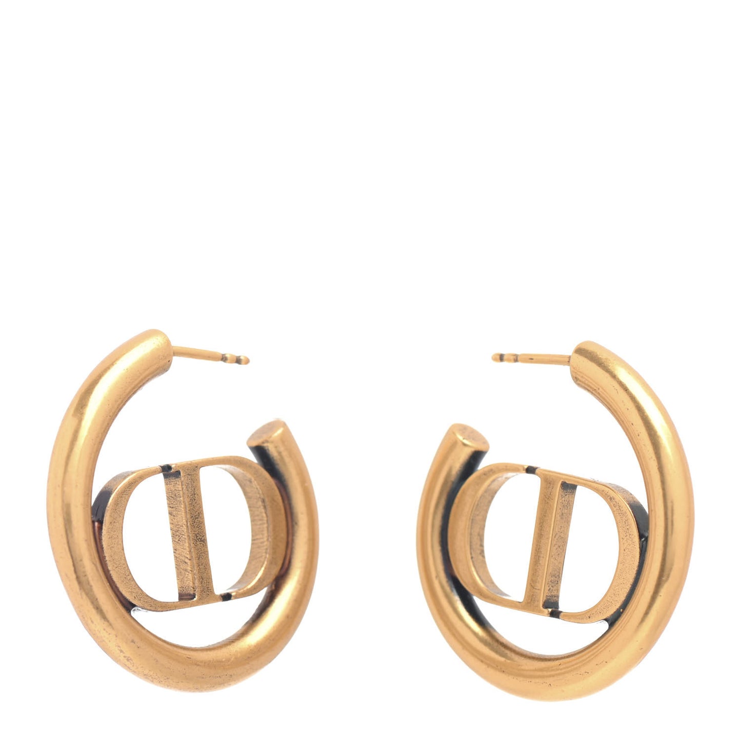 Metal 30 Montaigne Hoop Earrings Aged Gold