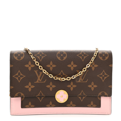 Louis Vuitton Monogram Flore Chain Wallet Rose Ballerine 1 of 9