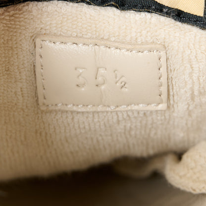 Gucci Nylon Nubuck Web Womens Screener Sneakers 35.5 Mystic White Dusty Milk 9 of 10