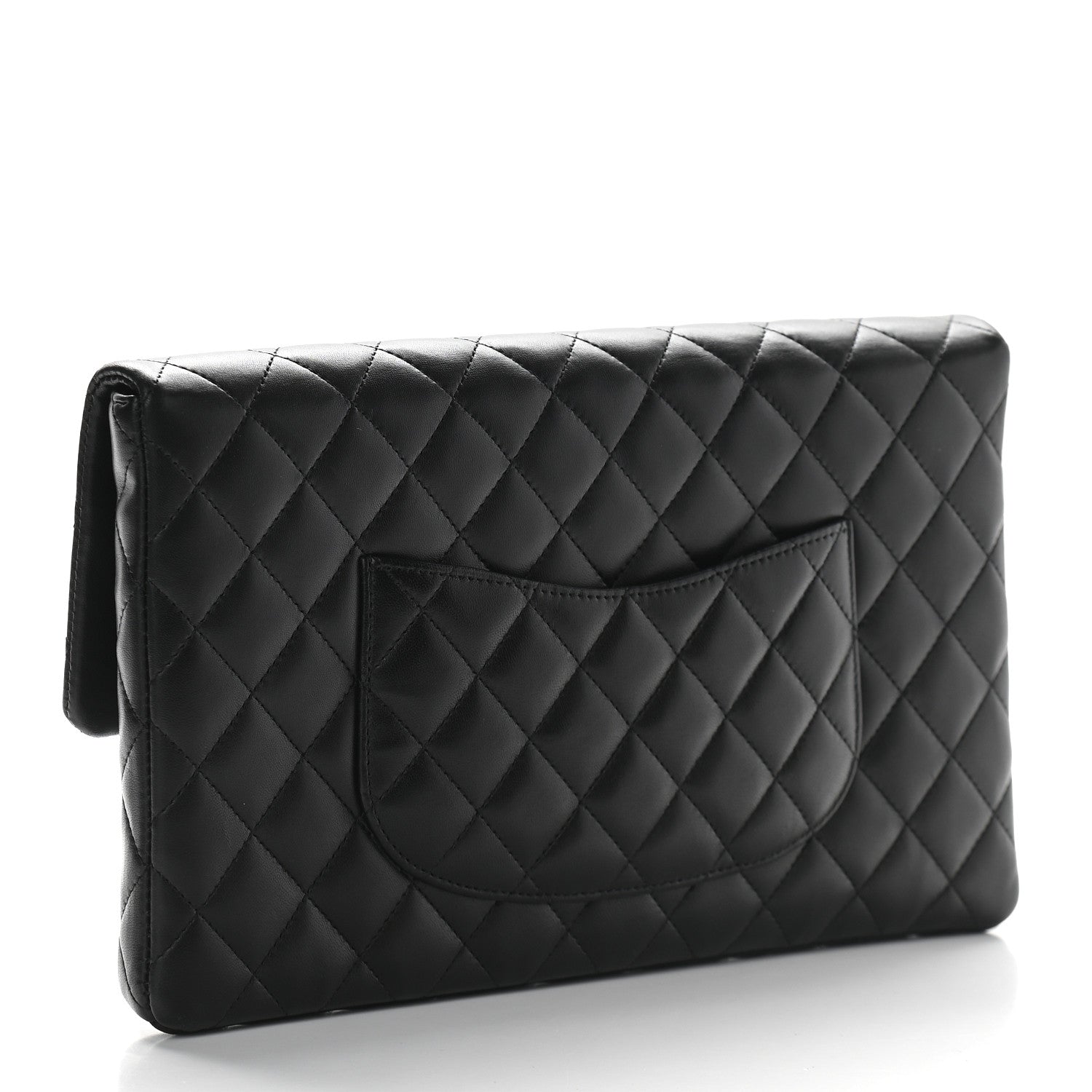 Chanel Lambskin Quilted Flap Clutch Black 3 of 9