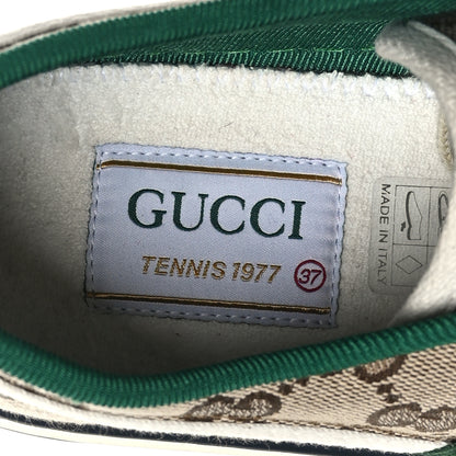 Gucci GG Monogram Web Womens 1977 Tennis Sneakers 37 Beige Ebony Mystic White 7 of 7