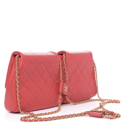 Chanel Lambskin Quilted Side-Packs Red 6 of 16
