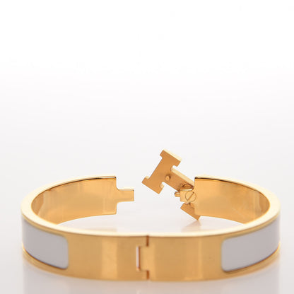Hermes Enamel Narrow Clic Clac H Bracelet PM White 4 of 5