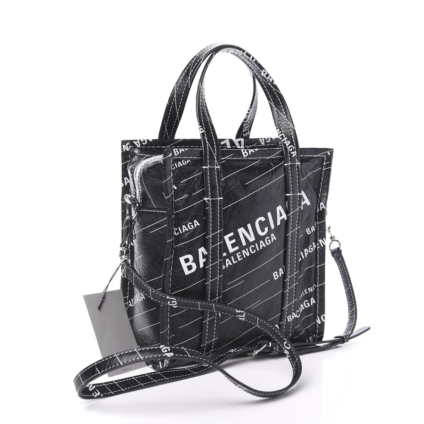 Agneau Arena Logo Multicolor Print XS Bazar Shopper Tote Black White