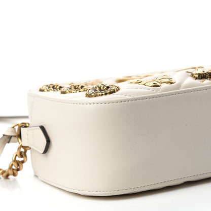 Gucci Calfskin Matelasse Animal Studs Small GG Marmont Chain Shoulder Bag White 6 of 11