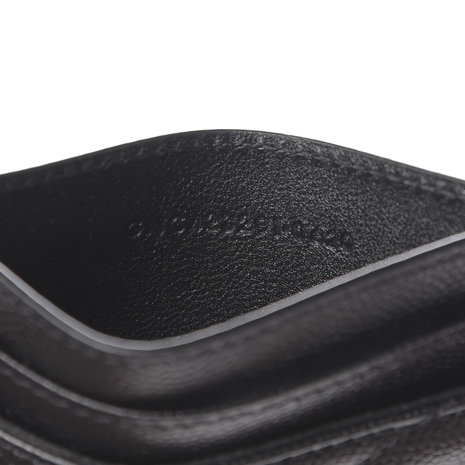 Saint Laurent Grain De Poudre Matelasse Chevron Monogram Credit Card Case Black 7 of 8