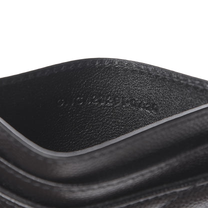 Saint Laurent Grain De Poudre Matelasse Chevron Monogram Credit Card Case Black 7 of 8