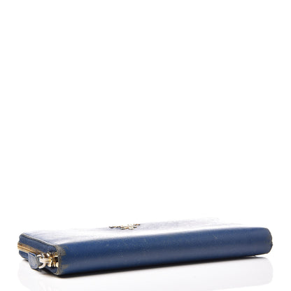 Prada Saffiano Metal Zip Around Wallet Bleuette 4 of 18