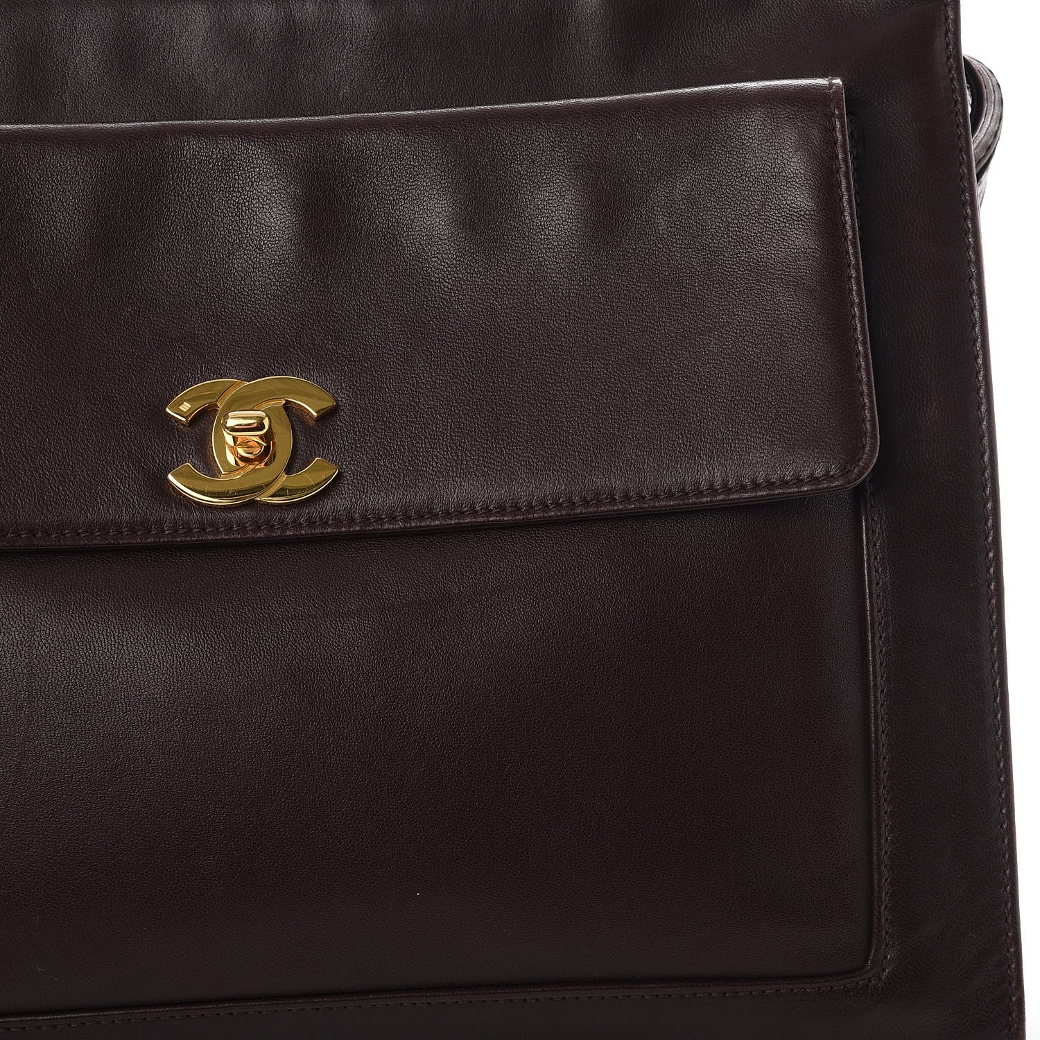 Chanel Lambskin CC Tote Brown 12 of 17