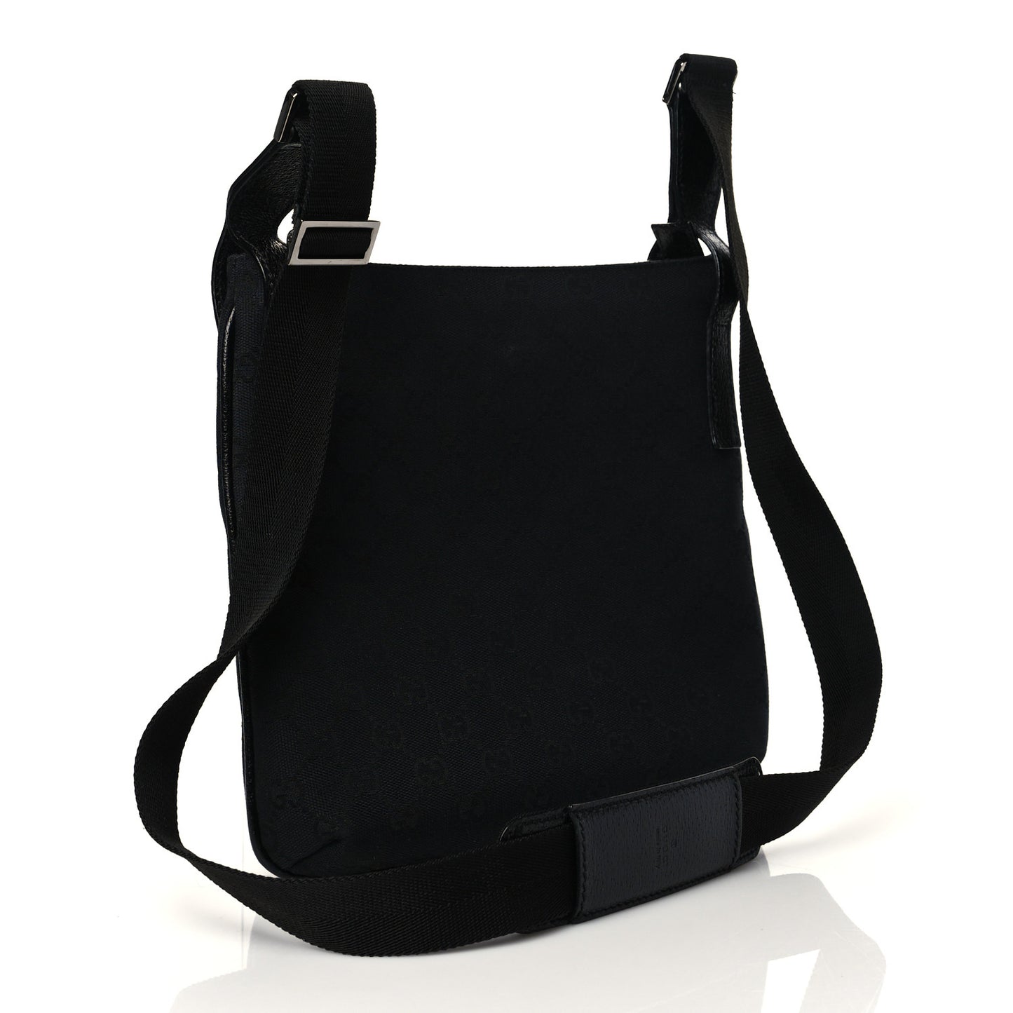 Monogram Flat Messenger Bag Black