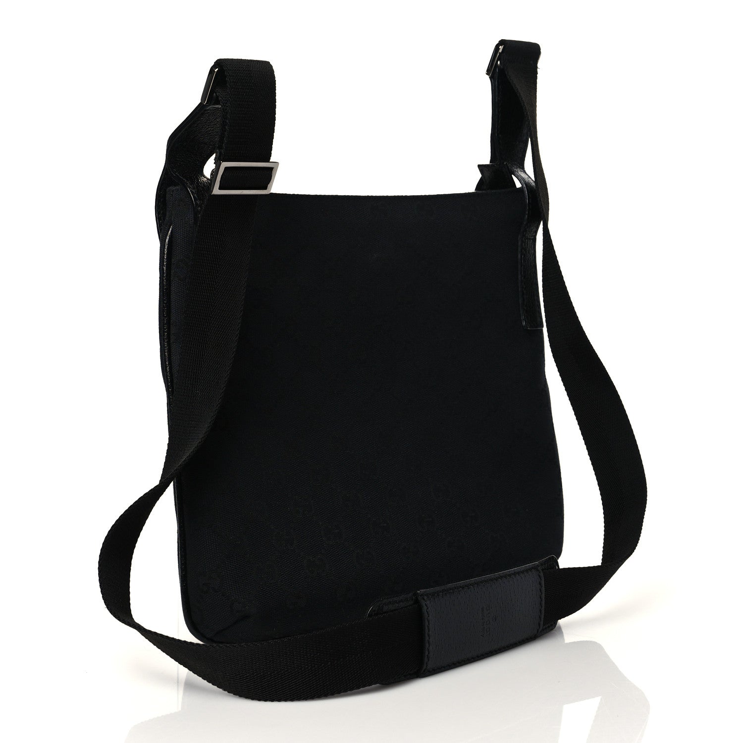 Gucci Monogram Flat Messenger Bag Black 3 of 11