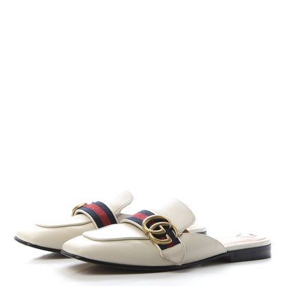 Gucci Calfskin Web Womens Peyton GG Slippers 35 Mystic White 2 of 11
