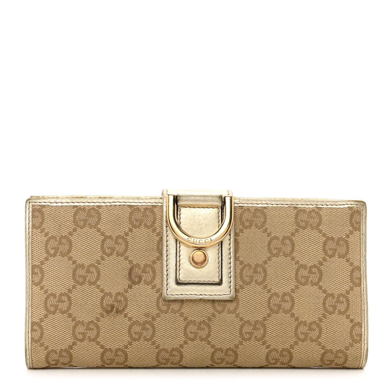 Gucci Monogram Abbey Continental Wallet Gold 1 of 11