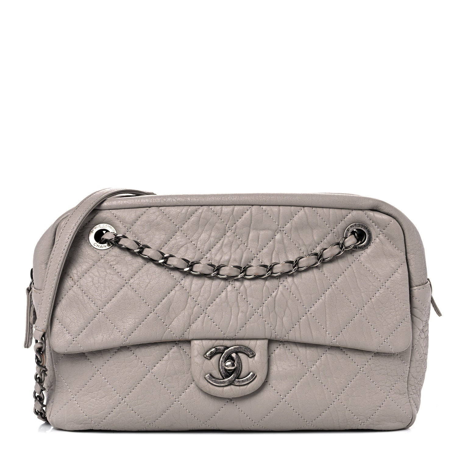 Chanel Washed Lambskin Quilted CC Travel Flap Grey 1 of 13