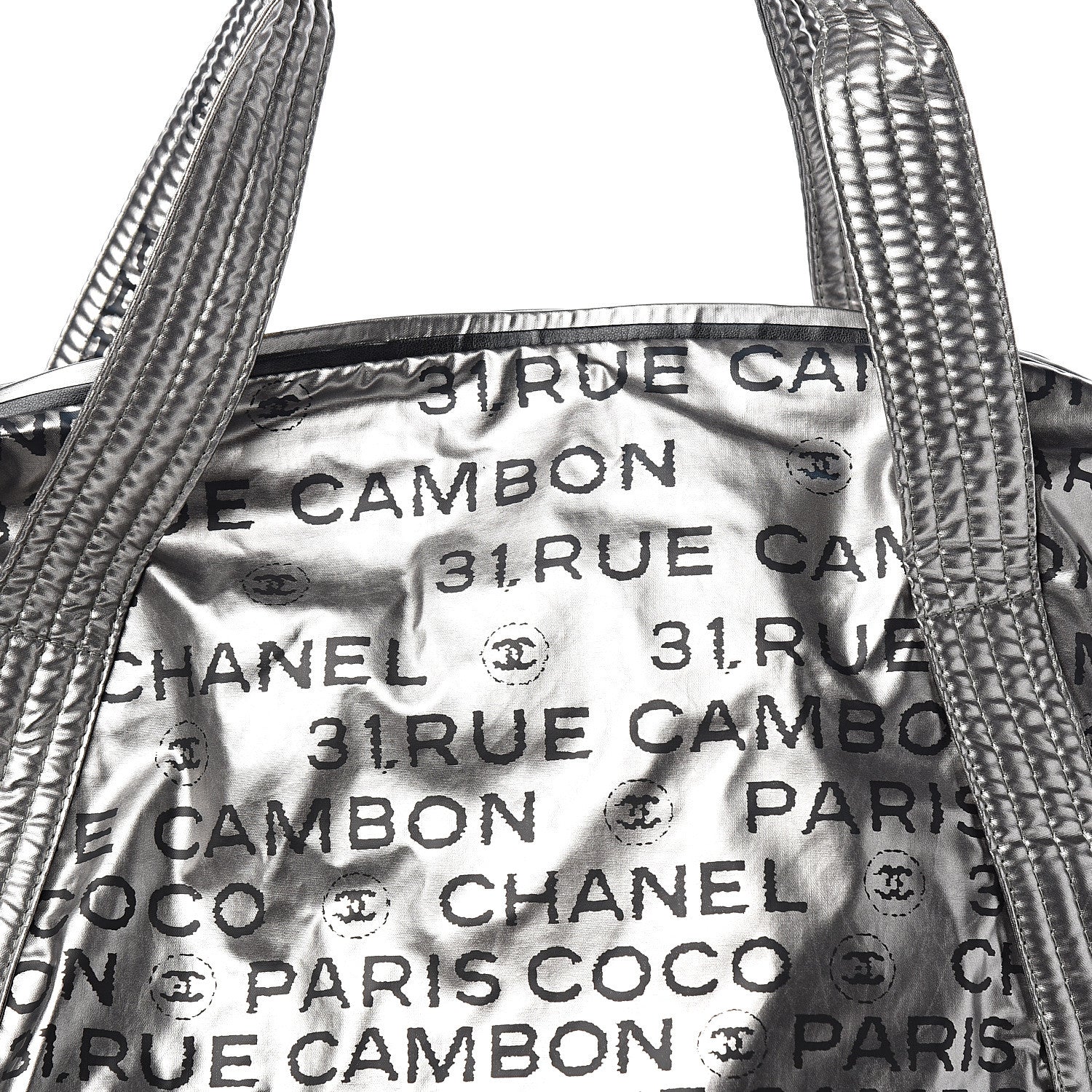 Chanel Lacquered Canvas Medium Unlimited Tote Argent Fonce 9 of 9
