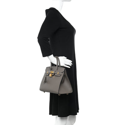 Hermes Epsom Birkin Sellier 25 Etain 2 of 11