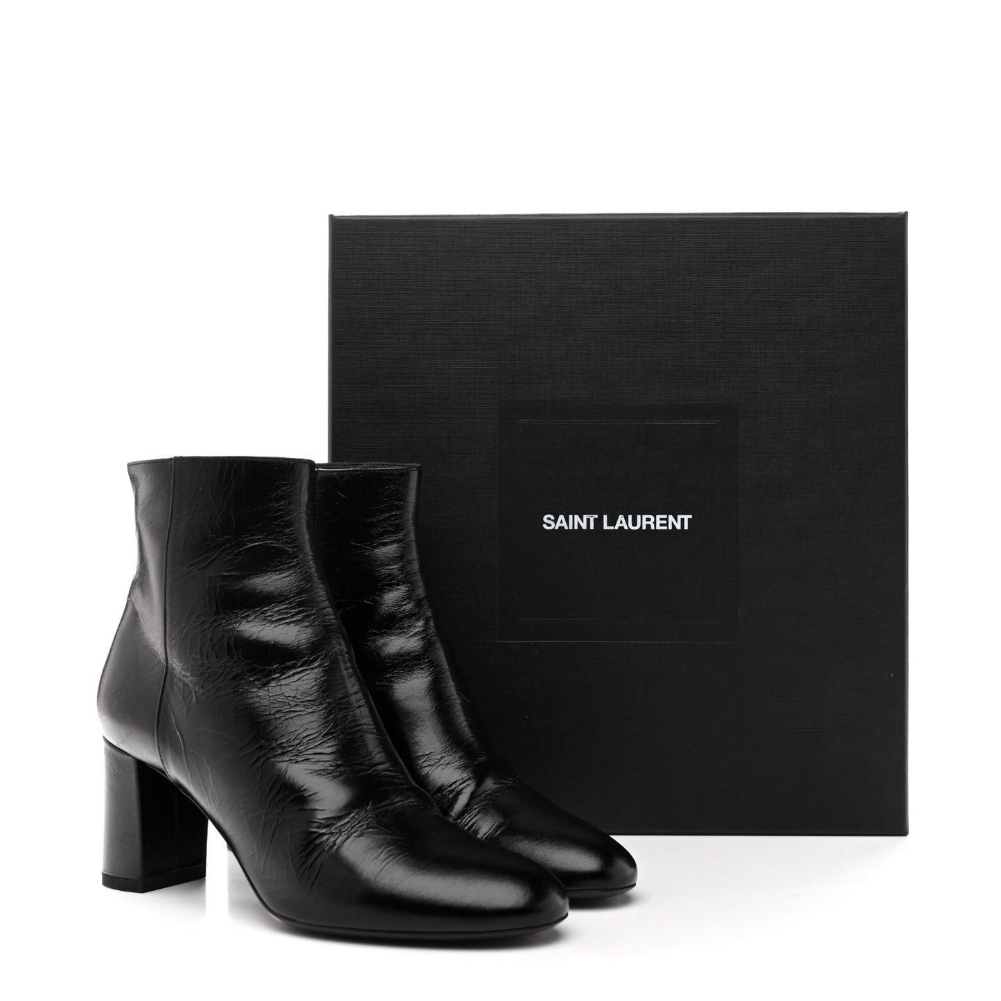 Calfskin Loulou 70 Uniform Ankle Boots 36 Black