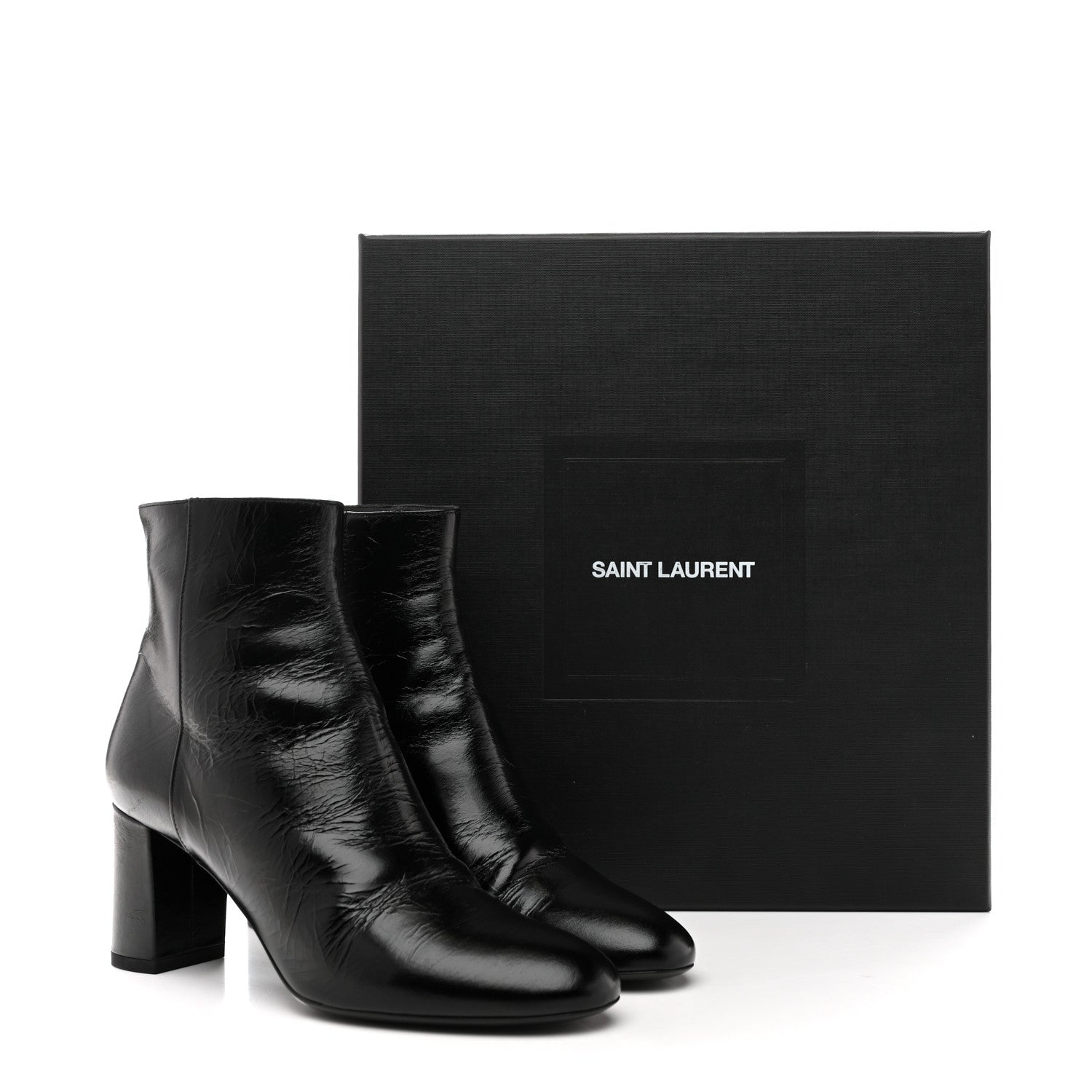 Saint Laurent Calfskin Loulou 70 Uniform Ankle Boots 36 Black 13 of 13