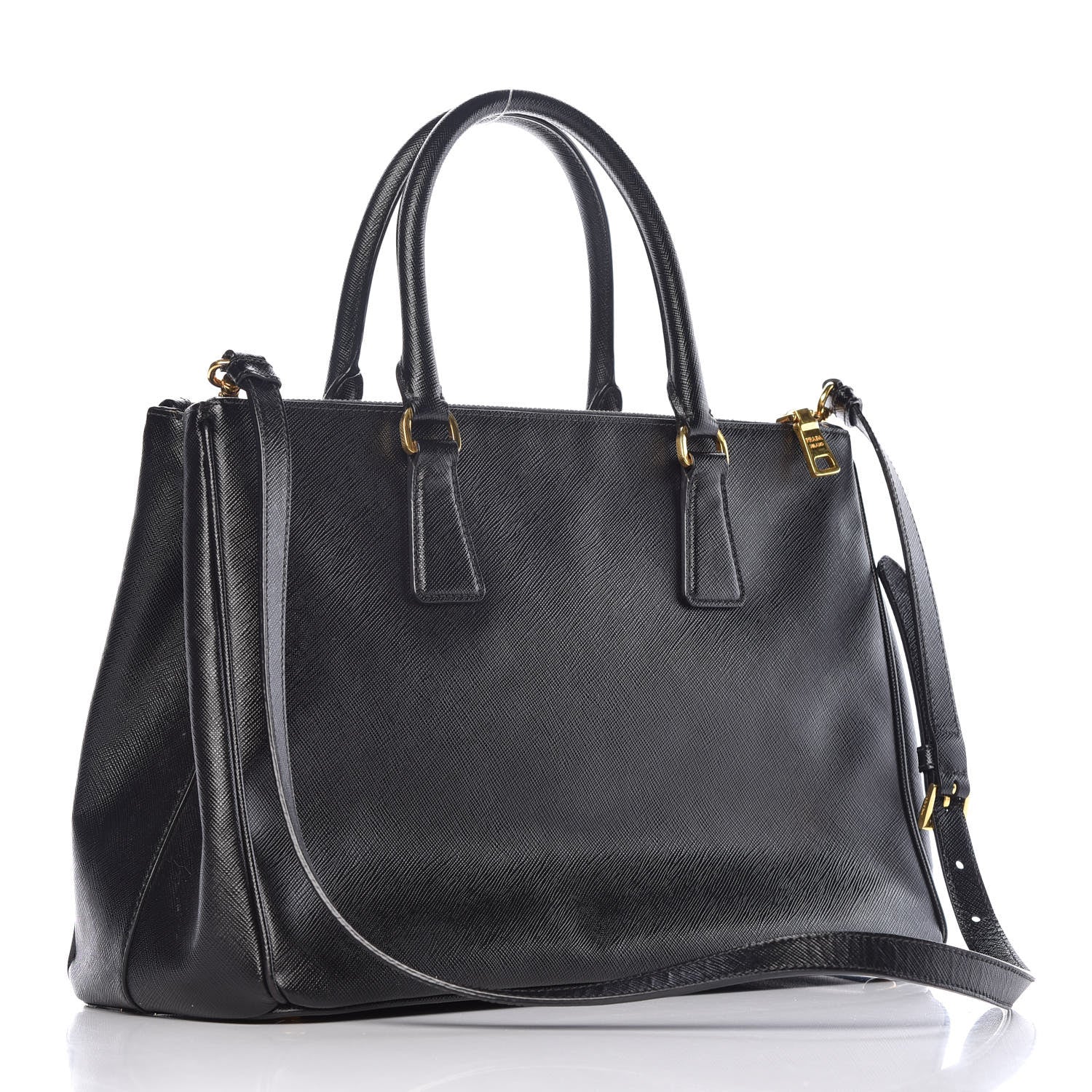 Prada Saffiano Medium Galleria Double Zip Tote Black 4 of 15