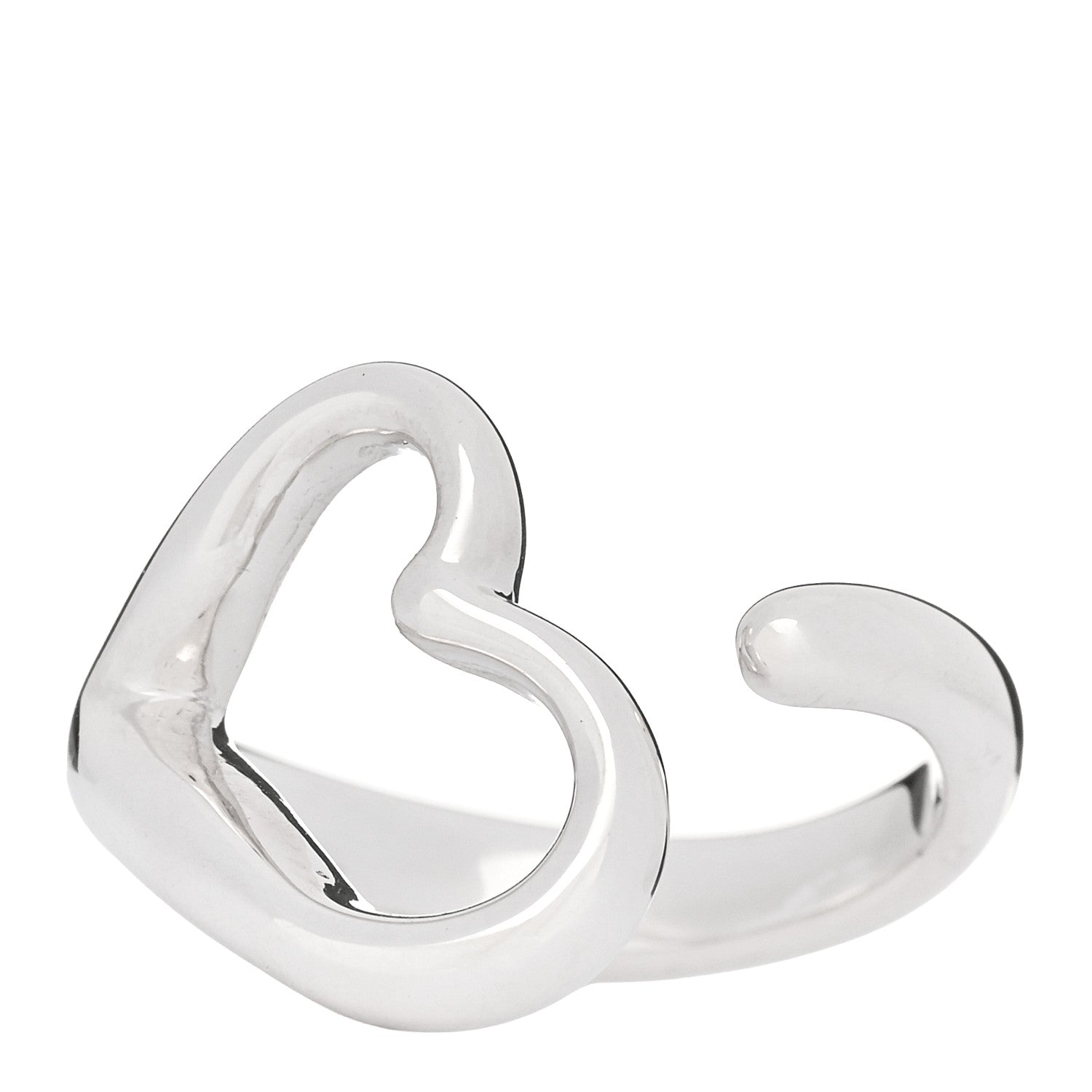 Tiffany Sterling Silver Elsa Peretti Open Heart Ring 50 5.5 1 of 4