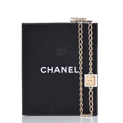 Chanel Resin Square CC Necklace White Silver 7 of 7
