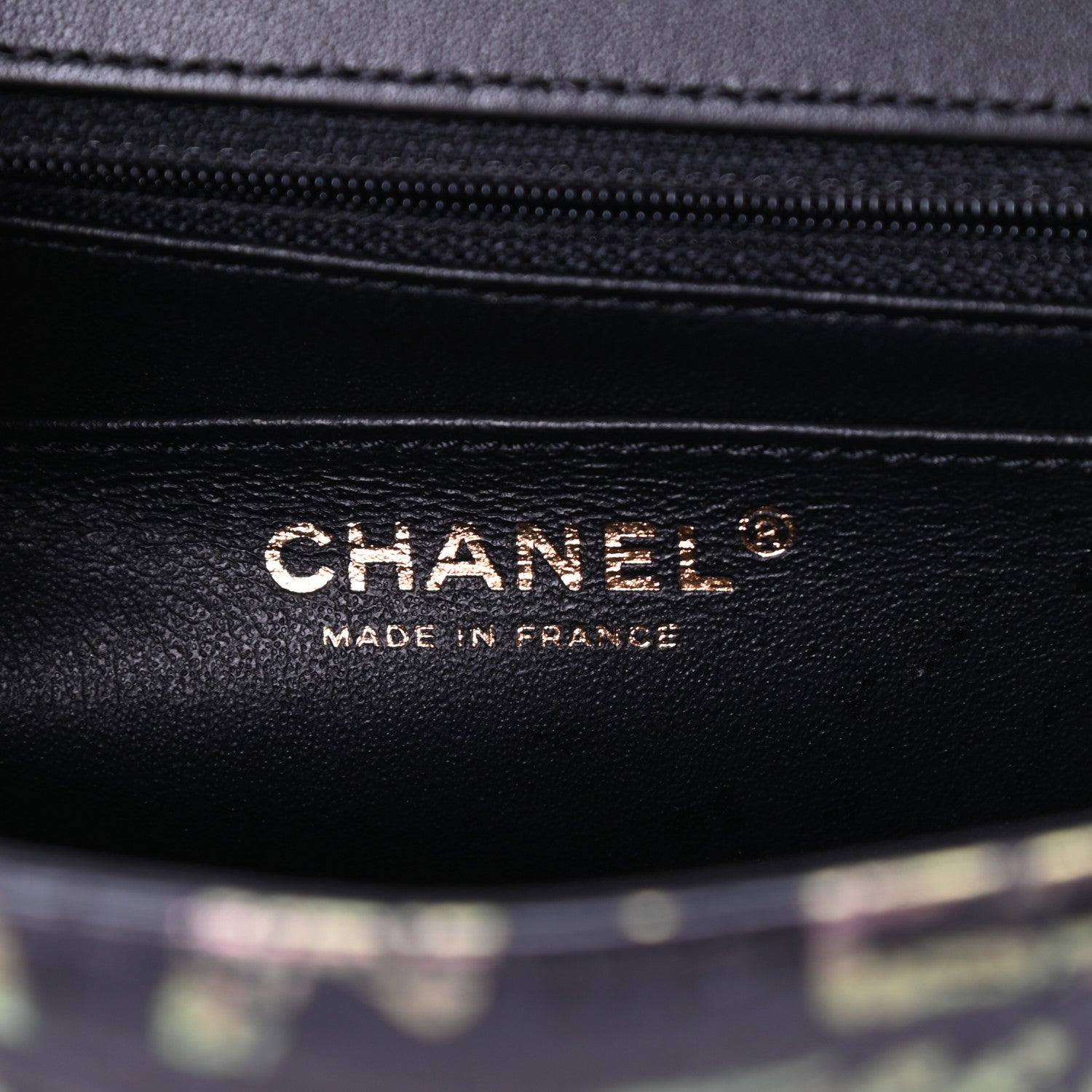Chanel Calfskin Crocodile Embossed Graffiti 2.55 Mini Cocodile Reissue Flap Black Pink 6 of 10