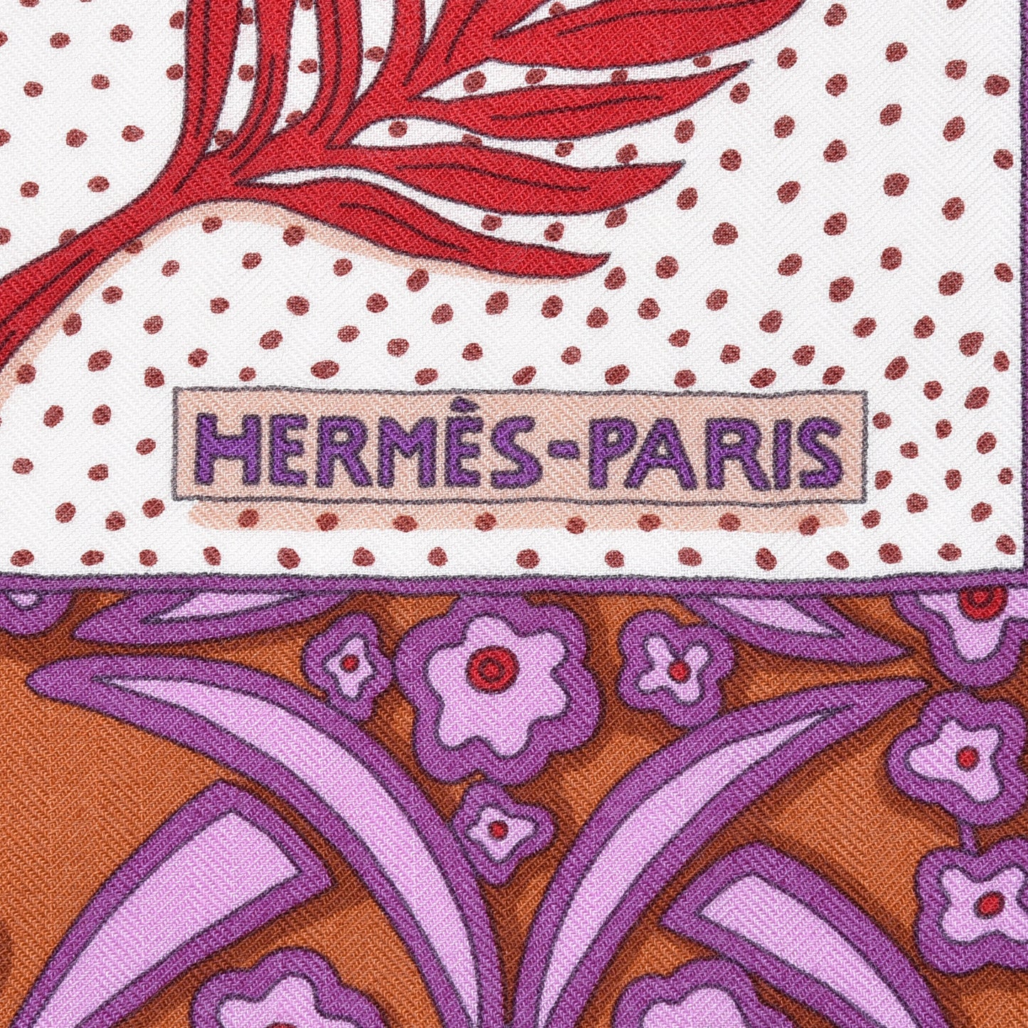 Cashmere Silk Zenobie Reine De Palmyre Scarf 140 Orange Rouge Violet