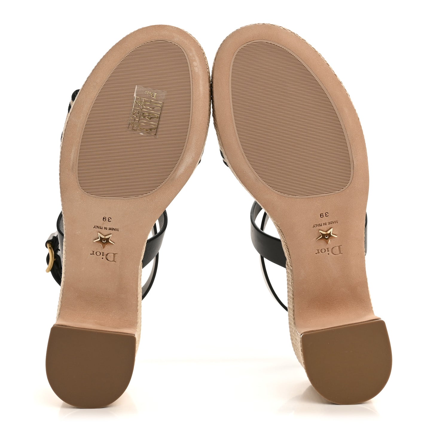 Calfskin Raffia Embroidered Dway Platform Sandals 39 Black